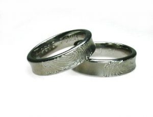 titanium vingerafdruk trouwring